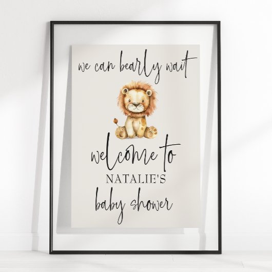 Poster Thème de douche pour bébé avec animaux de nursery