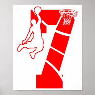 Poster Thème de fête d'anniversaire de basketball pour en