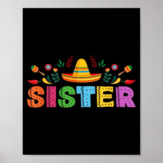 Poster Thème de fête d'anniversaire de fiesta mexicaine d (Devant)