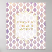 Poster Thème de fête personnalisé marocain arabe or viole (Devant)