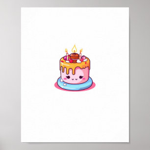 Poster Thème de gâteau, conception de gâteau, gâteau mign