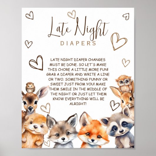 Poster Thème de jeu de couche tardif pour animaux de la f (Devant)