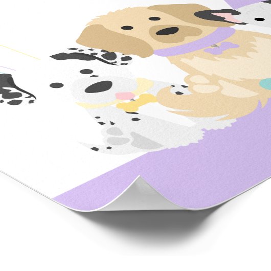 Poster Thème de la fête du chien chiot (Coin)