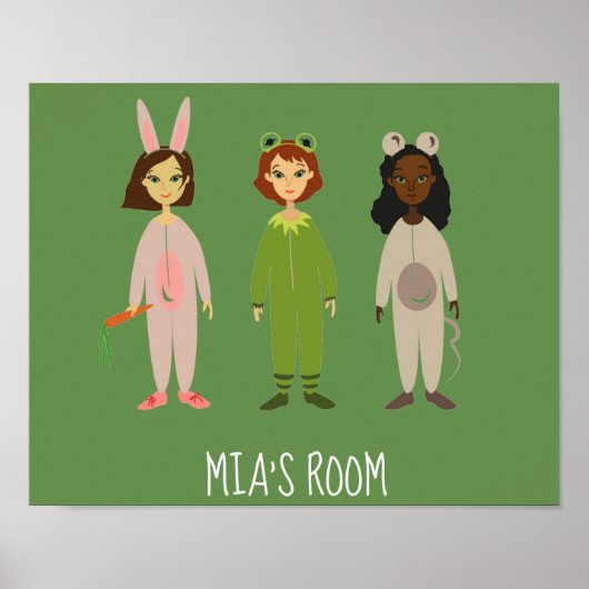 Poster Thème de la fête du pyjama dans la chambre de la m (Devant)