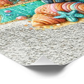 Poster Thème de la tortue marine (Coin)