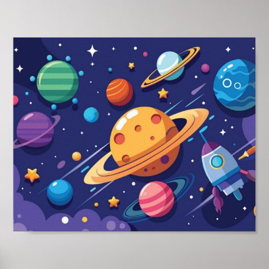 Poster Thème de l'espace et des planètes (Devant)