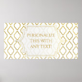 Poster Thème de mariage arabe marocain or et blanc (Devant)