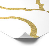 Poster Thème de mariage arabe marocain or et blanc (Coin)