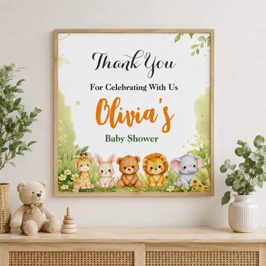 Poster Thème de shower pour bébé Little Wild One