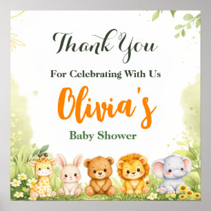 Poster Thème de shower pour bébé Little Wild One