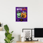 Poster thème de soirée bloc Halloween événement coffre ou (Bureau à domicile)