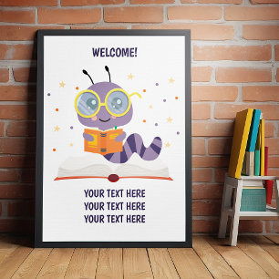Poster Thème de ver de livre pourpre