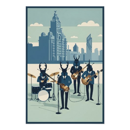 Poster Thème des Beatles de Liverpool (Devant)