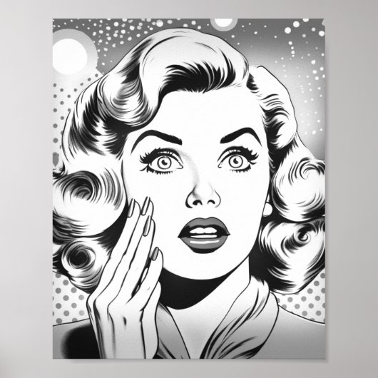 Poster thème/dessin popart rétro (Devant)
