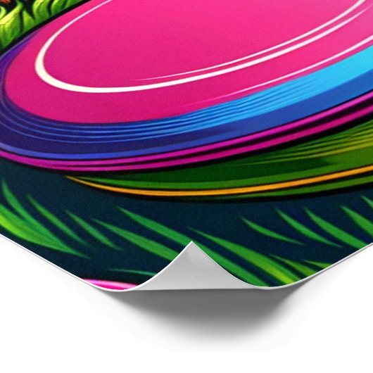 Poster Thème Disc Golf et Aigle (Coin)