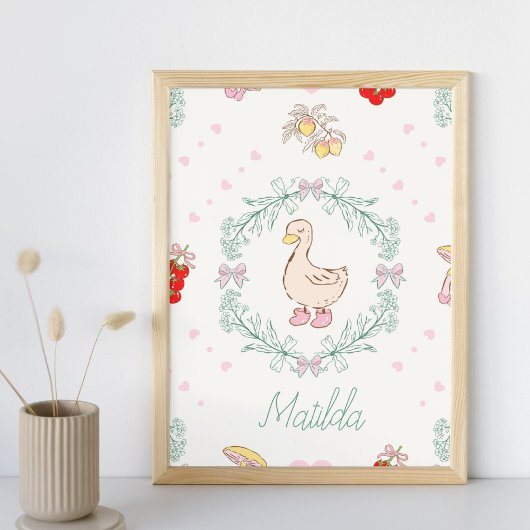 Poster Thème d'oie Idiot Canards Roses Personnalisés