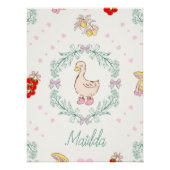 Poster Thème d'oie idiote Oies mignonnes Rose Personnalis (Devant)