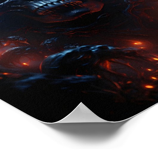 Poster Thème du crâne fantastique Halloween Crâne effraya (Coin)