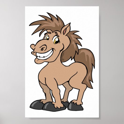 Poster Thème équine de Cheval Silly Pony, Cartoon Sourian (Devant)