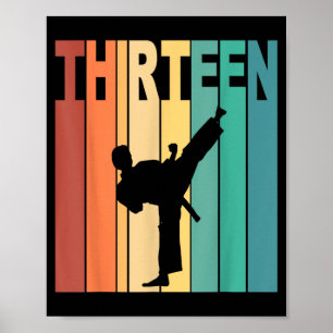 Poster Thème Karaté Taekwondo 13e Anniversaire 13 Ans