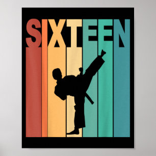 Poster Thème Karaté Taekwondo 16e Anniversaire 16 Ans