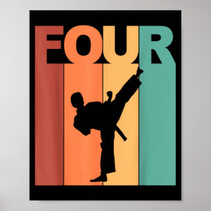 Poster Thème Karaté Taekwondo 4e anniversaire 4 ans