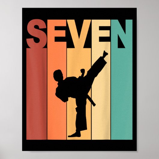 Poster Thème Karaté Taekwondo 7e Anniversaire 7 Ans (Devant)