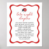 Poster Thème Ladybug Late Night Diaper Jeu Signe (Devant)