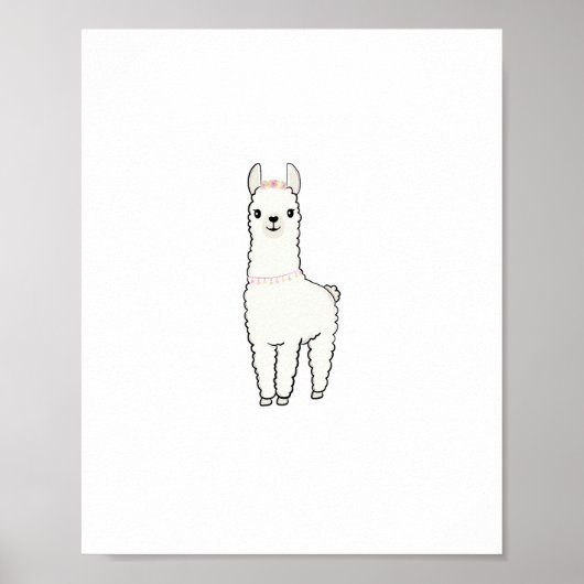 Poster Thème lama mignon (Devant)