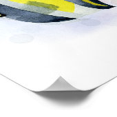 Poster Thème Océan Poisson Tropical Bleu Jaune (Coin)