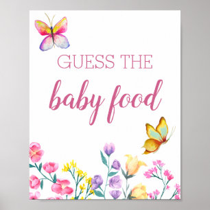 Poster Thème Papillon Jardin Floral Devinez la Nourriture
