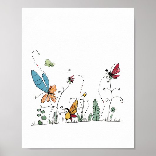 Poster thème papillons et fées (Devant)