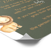 Poster Thème Safari Ne pas dire Baby shower Jeu Signe (Coin)