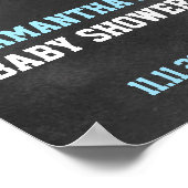 Poster Thème sportif Chalkboard Blue Boy Baby shower (Coin)