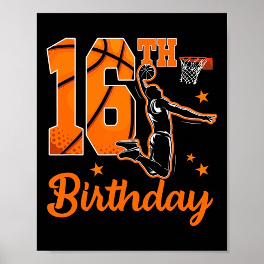 Poster Thème squelette 16e anniversaire Fête garçon 16 an (Devant)