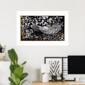 Poster Theo Van Hoytema Retro Peacock Clip Art Noir et (Bureau à domicile)