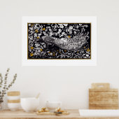 Poster Theo Van Hoytema Retro Peacock Clip Art Noir et (Cuisine)