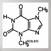 Poster Théobromine au chocolat Formule chimique moléculai (Devant)