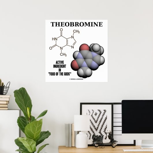 Poster Théobromine Chocolate Molecule Active Ingredient (Bureau à domicile)