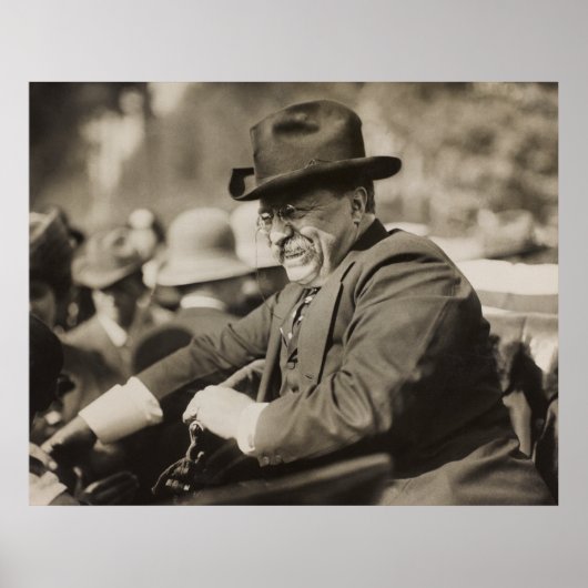 Poster Theodore Roosevelt souriant en voiture (Devant)
