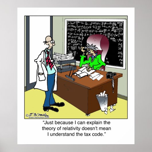 Poster Théorie de la relativité et du code fiscal (Devant)