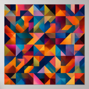 Poster Théorie de l'art des couleurs vives : Tessellation