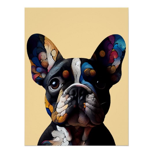 Poster Théorie des couleurs Frenchie (Devant)