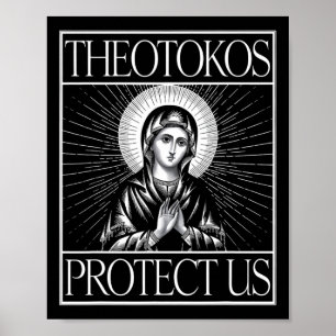 Poster Théotokos Protégez-nous Marie chrétienne orthodoxe