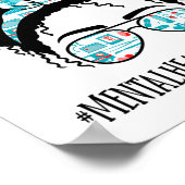 Poster Thérapeute de la santé Black Afro Messy Bun Femmes (Coin)