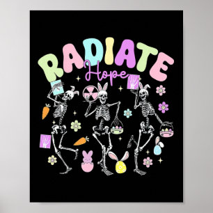 Poster Thérapeute en radiologie de Pâques Squelette dansa
