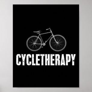 Poster Thérapie-cycle Drôle de cyclisme VTT Cycliste