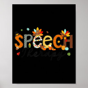 Poster Thérapie de la parole de Thanksgiving Merci Slp Di