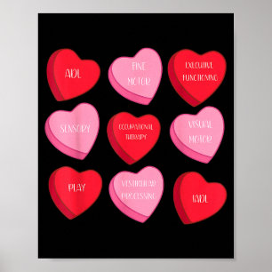 Poster Thérapie occupationnelle Cœur Bonbon Saint Valenti