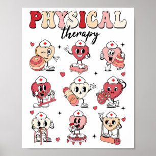 Poster Thérapie physique mignonne pour la Saint-Valentin